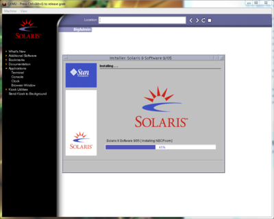 Solaris installer progress