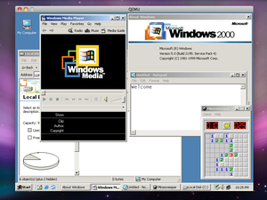Windows 2000 with several applications open